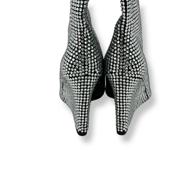 Gianni Bini Gabor Rhinestone Wedge Heel Knee Boots Womens Size 6.5 Pointy Toe - Picture 7 of 14